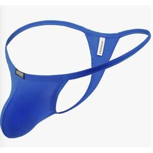 2 Pair IKINGSKY Blue Men's Underwear Pouch Thong Sexy Low Rise Bulge Sz Large